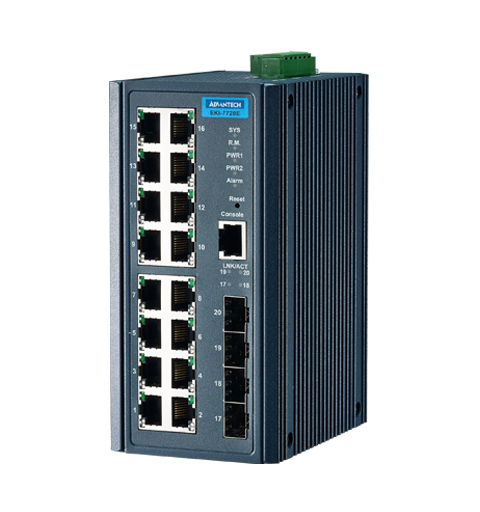 Advantech EKI-7720E-4FI 16-port 10/100, 4-port GbE/SFP