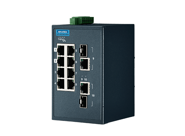 Advantech EKI-5629CI-MB 8-p 10/100, 2-p GbE/SFP, Modbus/TCP