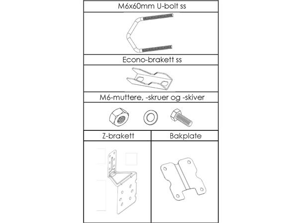 Tilbehørsett til XPOL-0002/0016 Monteringsett for feste til vegg/rør