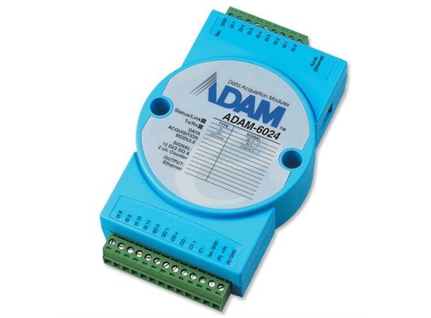 Advantech ADAM-6024-A1E remote IO 6AI / 2AO / 2DI / 2DO