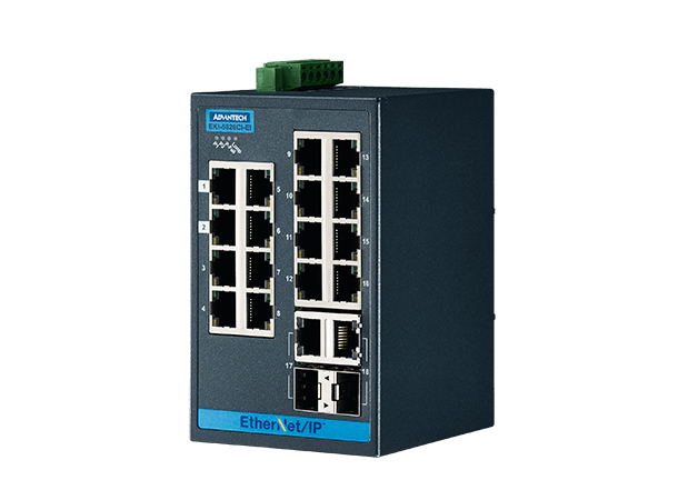 Advantech EKI-5626CI-EI 16-p 10/100, 2-p GbE/SFP, EtherNet/IP