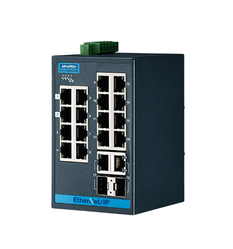 Advantech EKI-5626CI-EI 16-p 10/100, 2-p GbE/SFP, EtherNet/IP