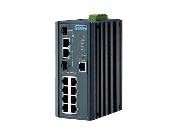 Advantech EKI-7710G-2CI 8-port GbE, 2-port GbE/SFP